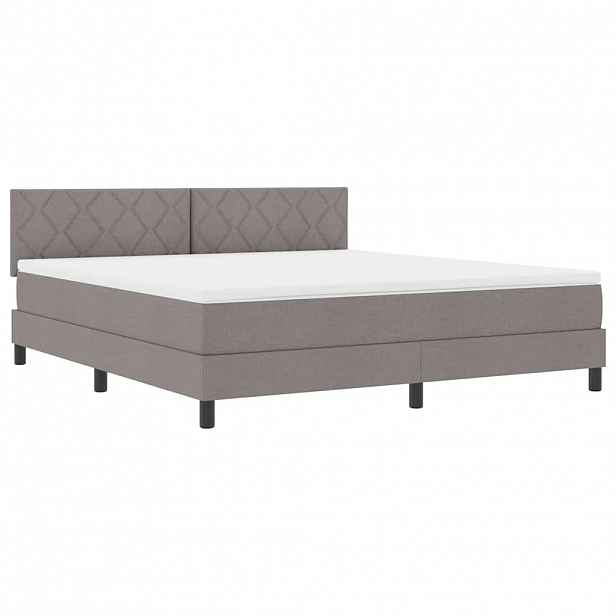 vidaXL Postel s boxspringem s LED pásky Taupe 180 x 200 cm textil
