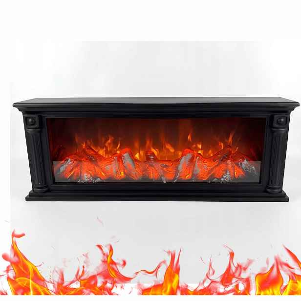 Led krb mantelpiece 58 cm černý hnědý efekt plamene