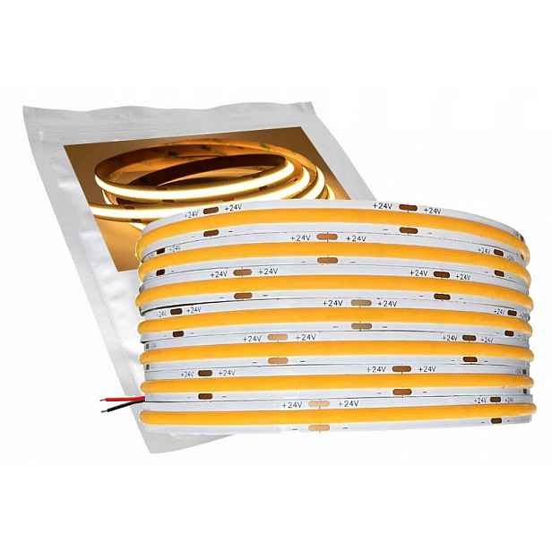 Led pásek Cob Silný 24V 528 diod/m 14W/m barva bílá Teplá Pro 5 m