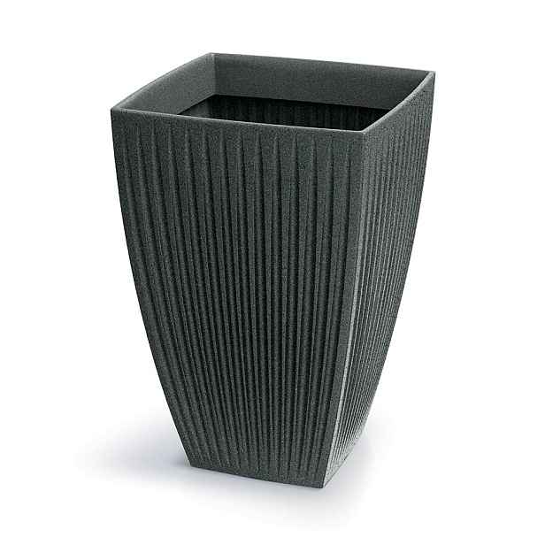 Prosperplast Vysoký květináč LATIE SQUAR I 40 cm granitově černý