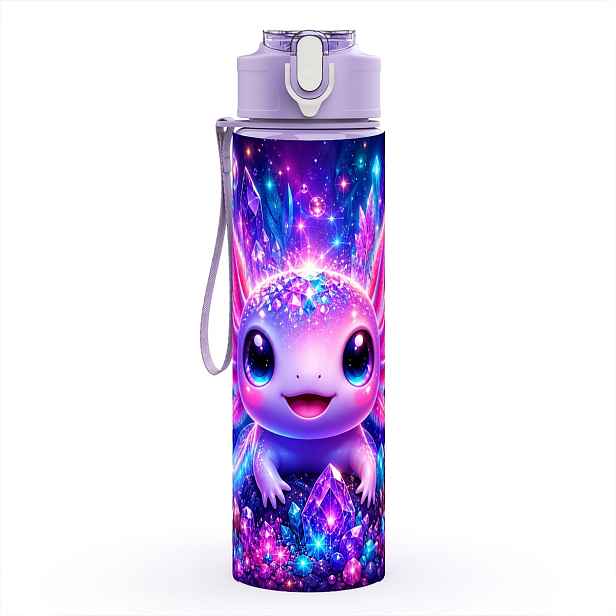 TEMU 1 ks Třpytivá křišťálová hvězdná láhev na vodu s axolotlem, odolná proti úniku, 750 ml / 25 oz, plastová, vhodná na , pohár na odolný proti