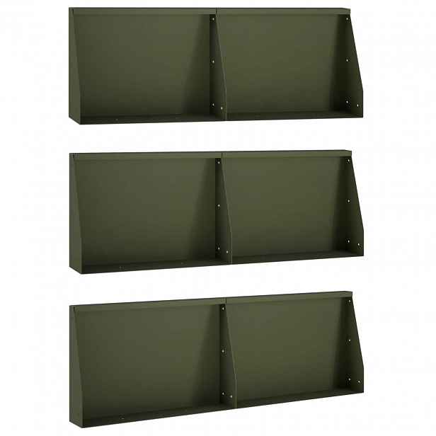 vidaXL Opěrná zeď 6 ks 60 x 12 x 30 cm Ocel Olivově zelená