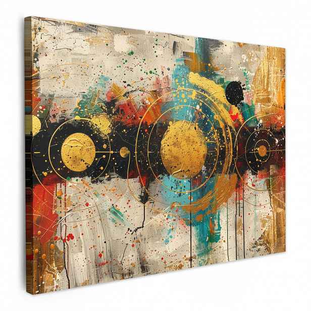 MuchoWow OBRAZ NA PLÁTNĚ Abstraktní - Umění - Zlato - Moderní 70x50 cm