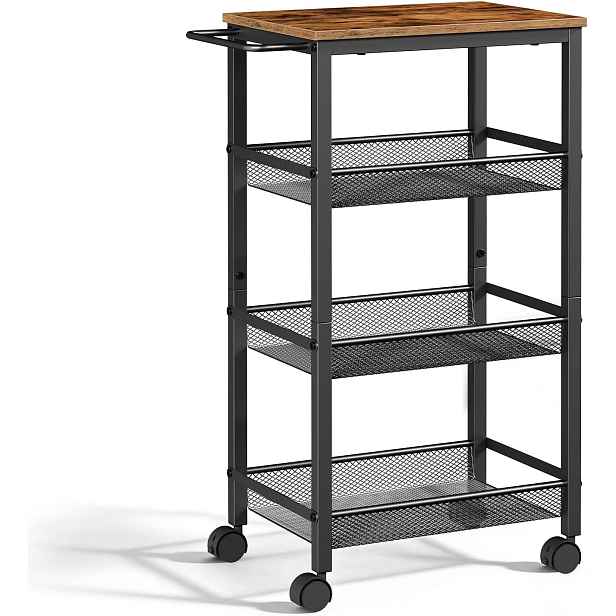 Pojízdný kuchyňský vozík Vasagle Compi 75 cm hnědý/černý
