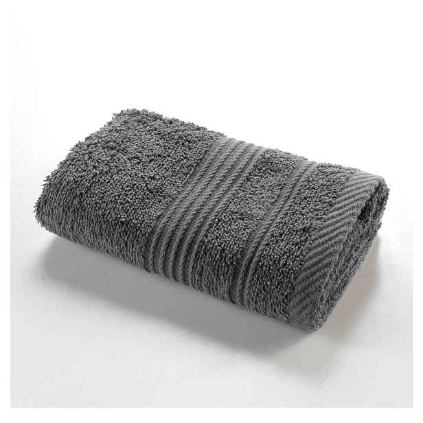 Tmavě šedý froté bavlněný ručník 30x50 cm Tendresse – douceur d'intérieur