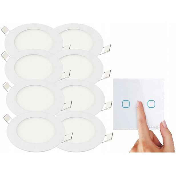 Sada stropních svítidel Halogen 3W 8x spínač