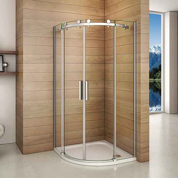 Čtvrtkruhový sprchový kout  DIAMOND S4 90 s dvoudílnými posuvnými dveřmi  L/P varianta