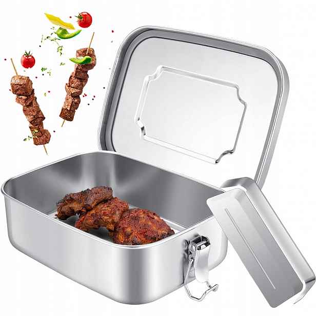 Ekologický Lunchbox s dvojitým zapínáním Z Nerezové Oceli Bezpečný