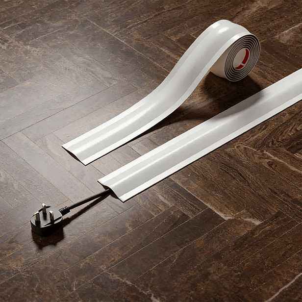 TEMU Of Cable Concealment Tape | Okamžitě zakryjte nepořádku kabelů na podlaze a pomocí jedné pásky a jednoho krytu! | Flexibilní a ohebná, perfektně
