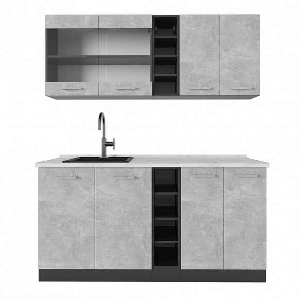 Vicco JEDNOTKOVÁ KUCHYNĚ R-Line Beton/antracit 160 cm , PD Mramor