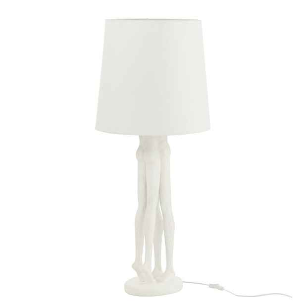 Bílá stolní lampa sousoší lidského páru Figurines – Ø 24*90 cm E27 / 60W J-Line by Jolipa