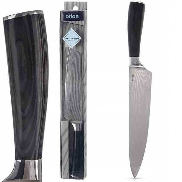Nůž Orion Damascus velký šéfkuchař z damaškové oceli 33,5 cm