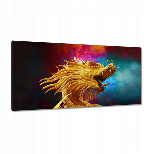 Obrazy 115x55 Čínský zlatý drak Draci