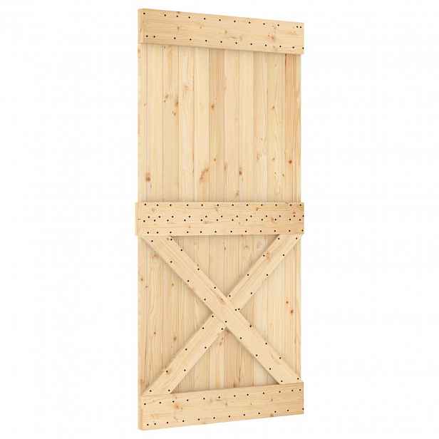 vidaXL Posuvné dveře NARVIK Přirozená a černá 95 x 210 cm (213,5 cm)