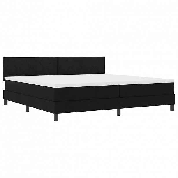vidaXL Postel s boxspringem s LED pásky Černá 200 x 200 cm textil