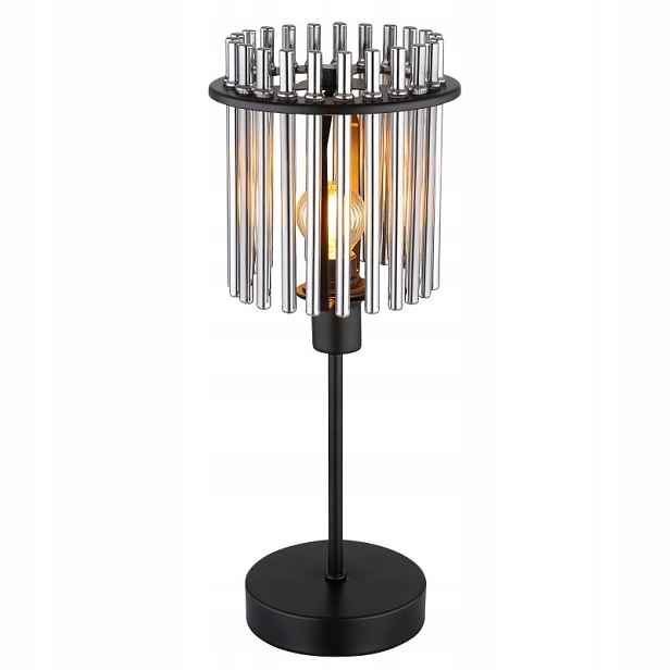 Černá stolní lampa Gorley s teplým leskem do kanceláře Globo