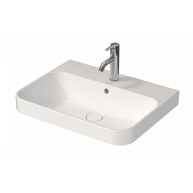 Duravit Happy D.2 Plus - Umyvadlo na desku, 60x46 cm, s přepadem, s otvorem pro baterii, bílá 2360600000