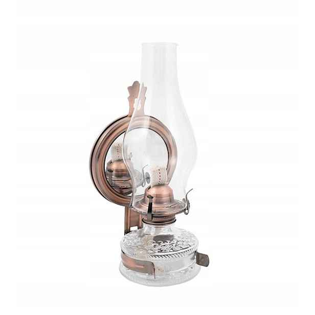 Petrolejová lampa 31 cm se zrcadlem Stará Měď