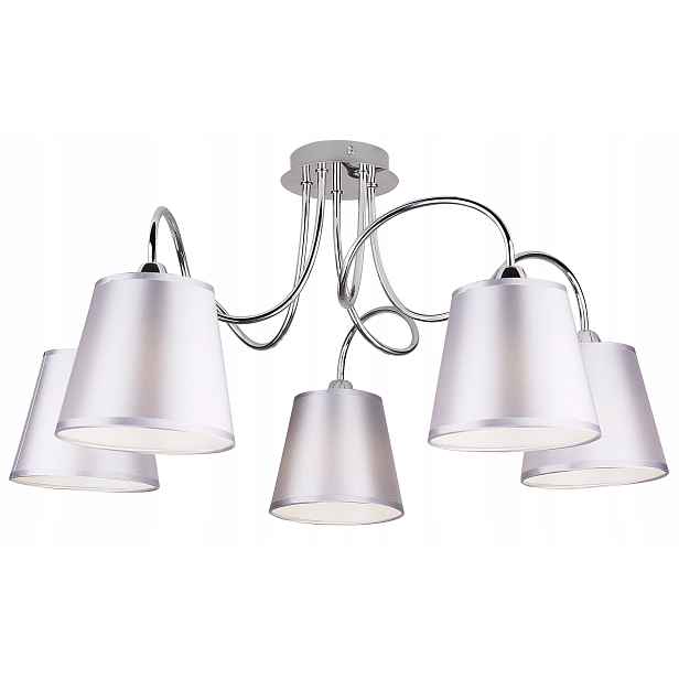 Textilní chromový lustr 5XE14 Luk Candellux