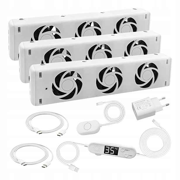 Ventilátor na radiátor Termoventilátor ohřívačový sada 3 kusů Trio