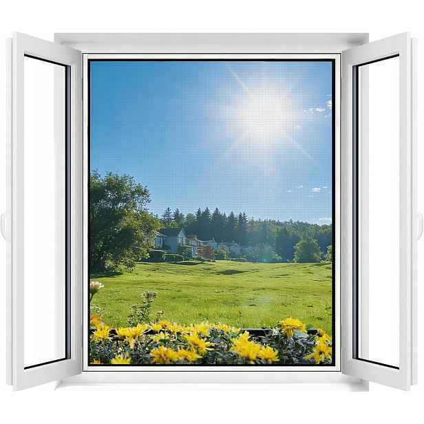 Moskytiéra Apalus okno 150 x 180 cm černá 2 ks suchý zip řezání bez vrtání