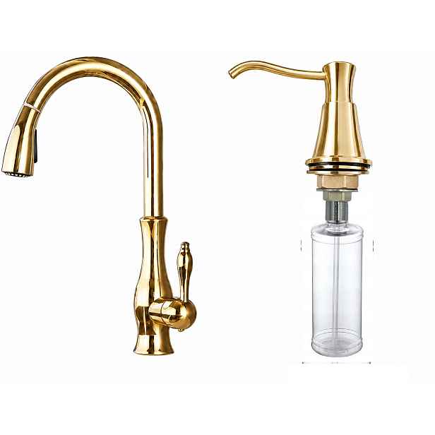 Kuchyňská baterie zlatá Elena Old Retro Gold Ww Dávkovač Sada