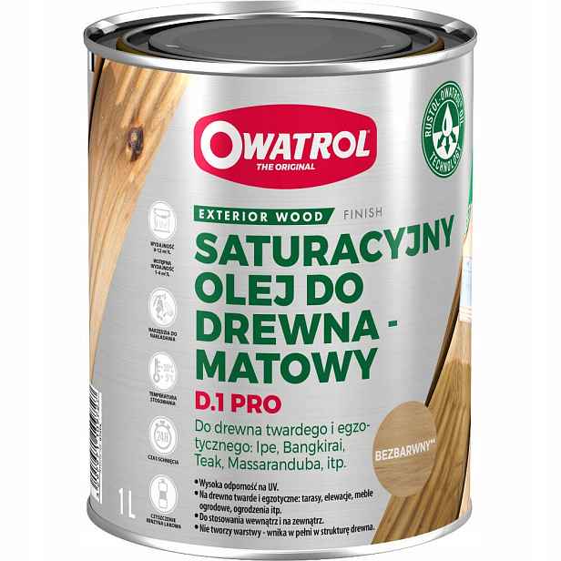 Owatrol D1 Pro Olej na dřevo s Uv zářením 1 l Clear