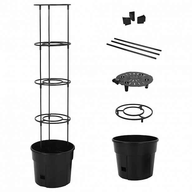 vidaXL Truhlík na pěstování rajčat antracit Ø 29,5x115 cm polypropylen