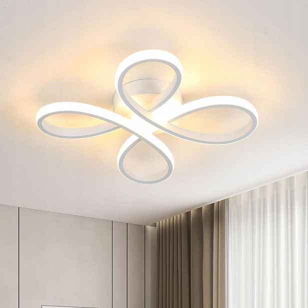 Závěsné Stropní Svítidlo Led Lustr Květina Bílá Moderní 30W 3000K