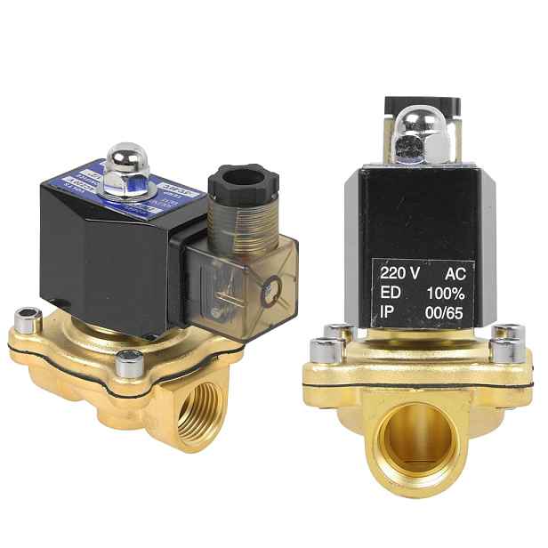 Mosazný elektromagnetický ventil 1/2" 0-10 bar Nc, normálně uzavřený