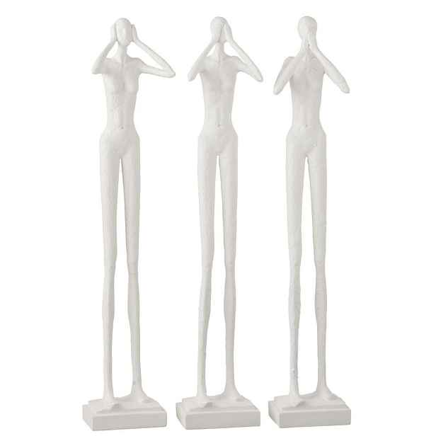 3ks dekorace lidké figuríny nevidím, neslyším, nemluvím Figurines – 13*10*60 cm J-Line by Jolipa
