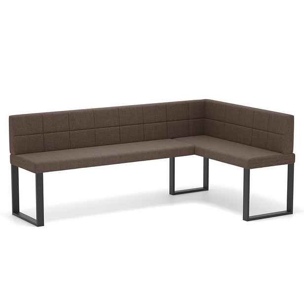 Idohome ROHOVÁ LAVICE SANA U pravá tkanina prošívaná, 128/168 cm, hnědá