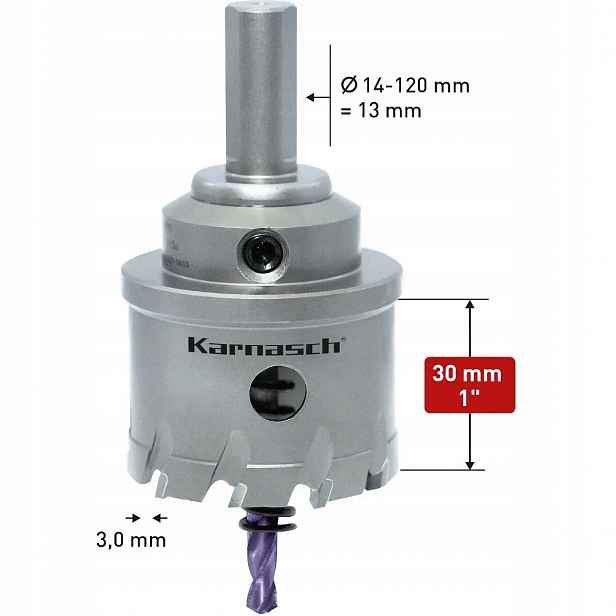 Korunkový Vrták ø 16 mm x 20 mm Power-Max Heavy Duty karbidová s držákem Karnasch