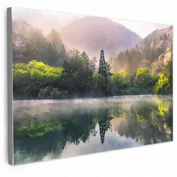 MuchoWow OBRAZ NA PLÁTNĚ Příroda - Stromy - Hory - Jezero - Voda 30x20 cm