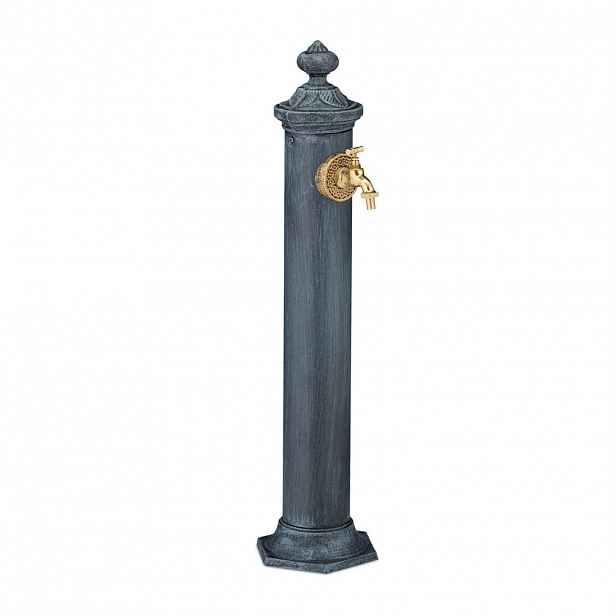 Relaxdays SLOUPEK Šedý Zlatý antik kov 84 cm