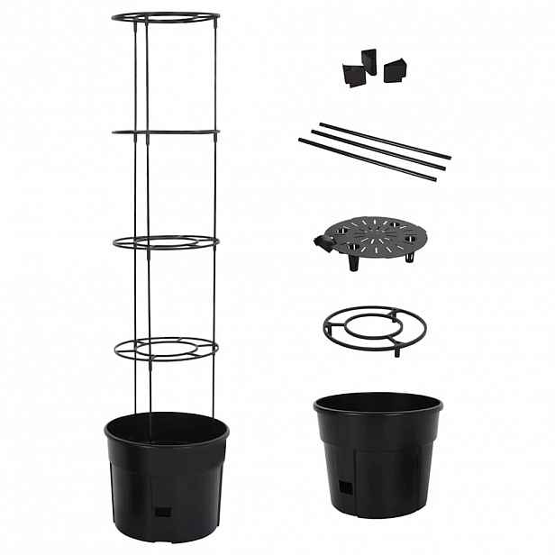 vidaXL Truhlík na pěstování rajčat antracit Ø 39 x 150 cm polypropylen