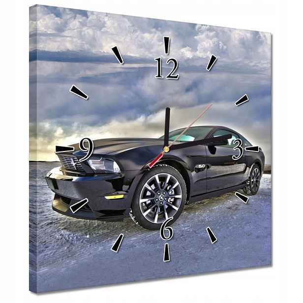 Hodiny 30x30 Ford Mustang na sněhu Auto Klasika vyrobeno v Usa