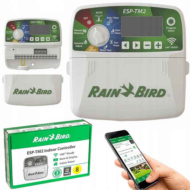 Regulátor Pro Zavlažování 8 Sekcí Wifi Ready TM2 Vnitřní Rain Bird Wew.