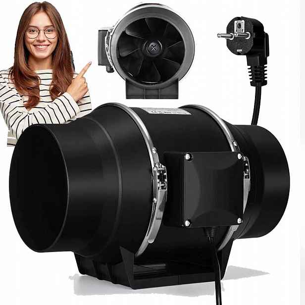 Dvourychlostní odtahový kanálový ventilátor 100 mm 220 m3 h, 40 W, tichý