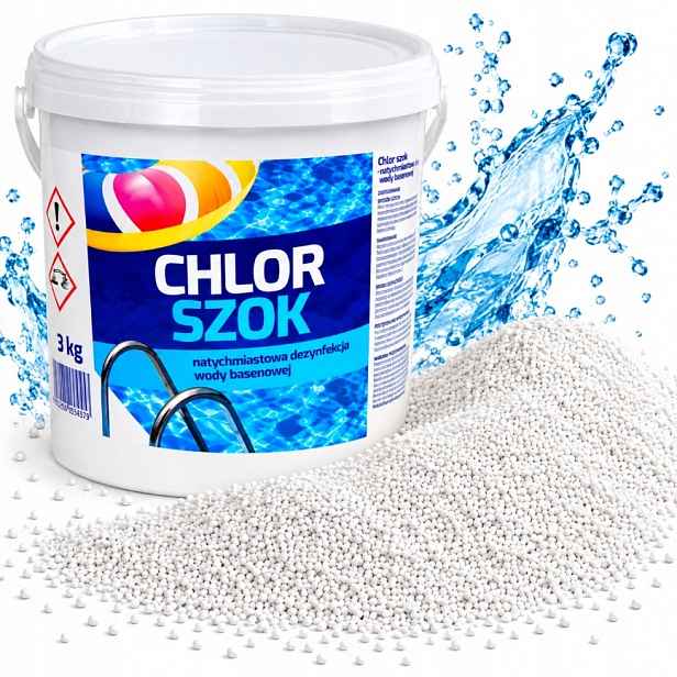 Chlor 3KG Šokový Granulát Do Bazénu Chlorování A Dezinfekce Čisté Vody