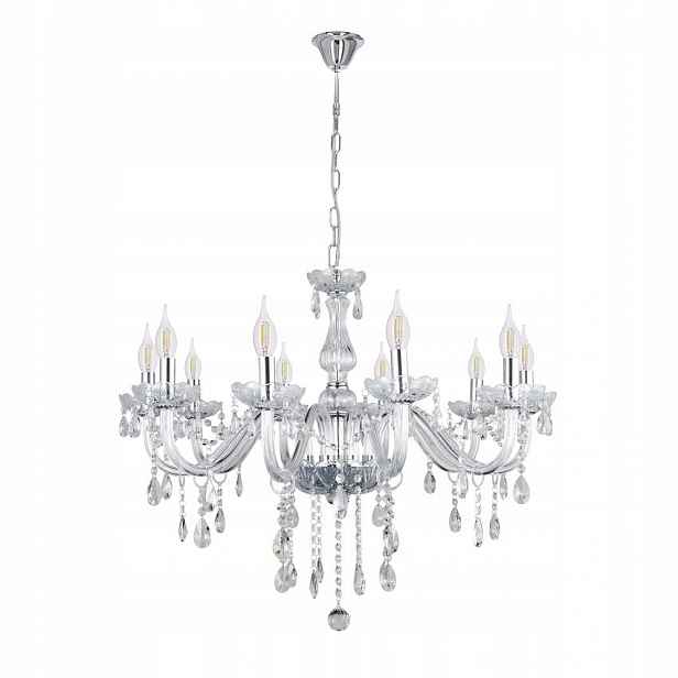 Elegantní lustr s dekorativními křišťály 10xE14 Cristallo Candellux