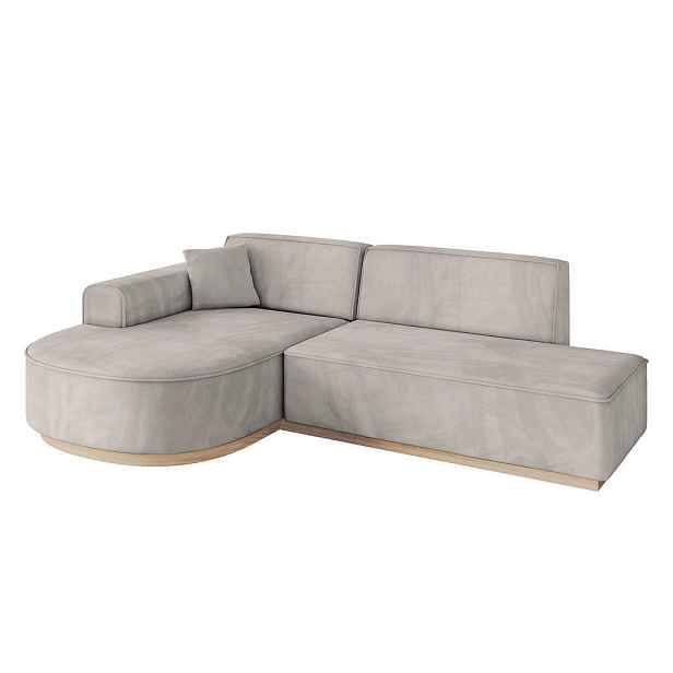 ALTDECOR ROHOVÁ SEDAČKA s otomanem, levá ARRIO-L1 243x171x83 Světle hnědá Velur