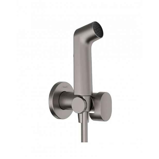 Hansgrohe - Nástěnný ventil s ruční bidetovou sprškou, kartáčovaný černý chrom 29230340
