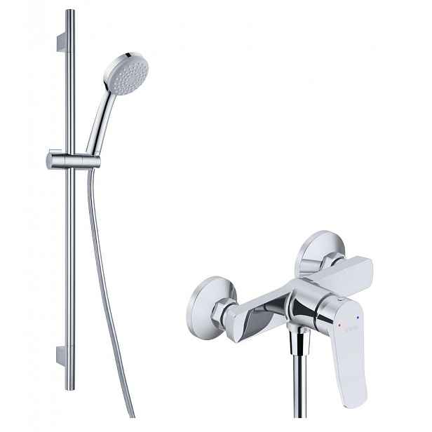 kielle Nefia - Sprchový set s baterií, tyčí, hadicí a sprchovou hlavicí, chrom 20627SN90