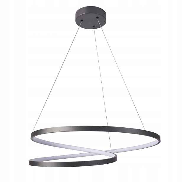 Moderní závěsná Led lampa antracit neutrální barva do obývacího pokoje 60 cm Polux