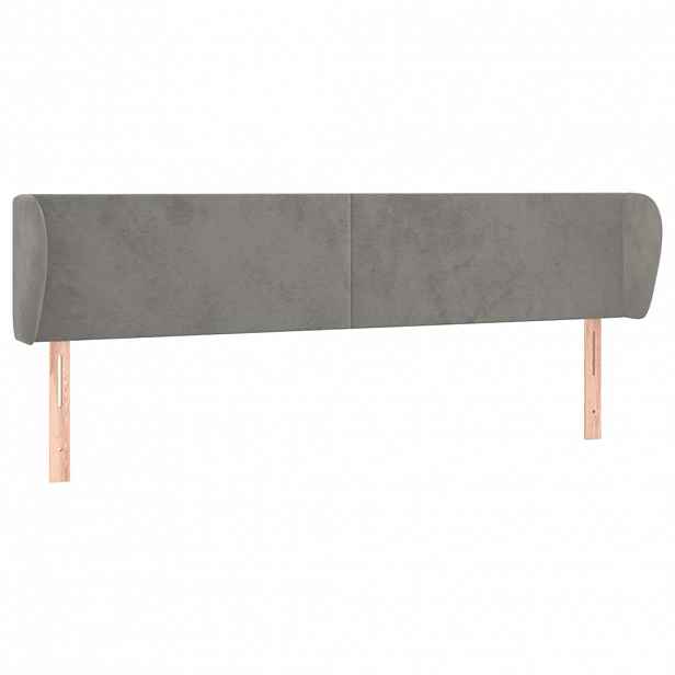 vidaXL Čelo postele typu ušák světle šedé 203x23x78/88 cm samet
