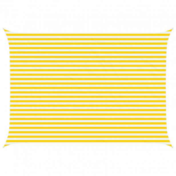 vidaXL Sluneční plachta Žlutá a bílá 3,5 x 5 m 100% polyester Oxford