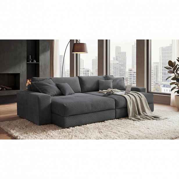 Livetastic POHOVKA BIG SOFA, textil, antracitová
