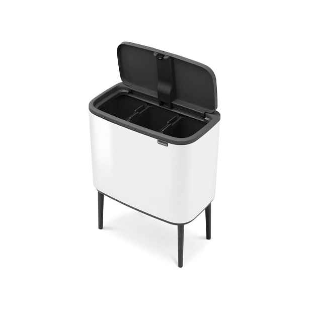 Bílý dotykový ocelový odpadkový koš na tříděný odpad 3x11 l Bo Touch Bin – Brabantia