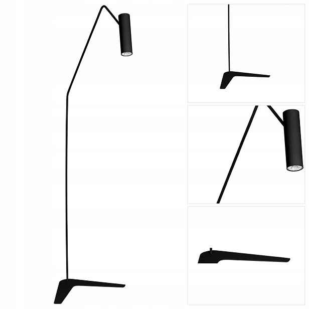 Černá podlahová lampa Eye pro čtení v obývacím pokoji Nowodvorski